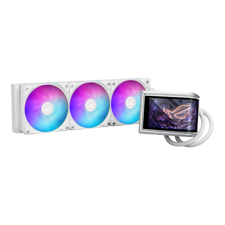 Водно охлаждане за процесор ASUS ROG Ryuo IV 360 ARGB White Edition, съвместимост AM4/AM5/1700/1851/115x, 3x120mm вентилатори, P