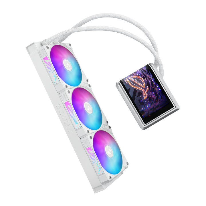 Водно охлаждане за процесор ASUS ROG Ryuo IV 360 ARGB White Edition, съвместимост AM4/AM5/1700/1851/115x, 3x120mm вентилатори, P