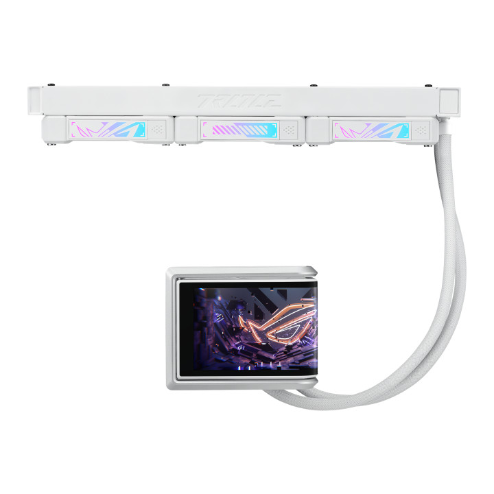 Водно охлаждане за процесор ASUS ROG Ryuo IV 360 ARGB White Edition, съвместимост AM4/AM5/1700/1851/115x, 3x120mm вентилатори, P