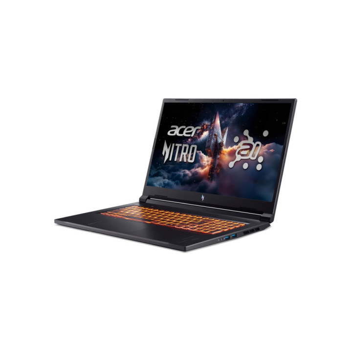 Лаптоп Acer Nitro V17 NG-ANV17-41-R14D, 17.3" FHD IPS 144Hz, AMD Ryzen 7 260, RTX 4050 6GB, 16GB DDR5, 1024GB SSD, Windows 11 Ho
