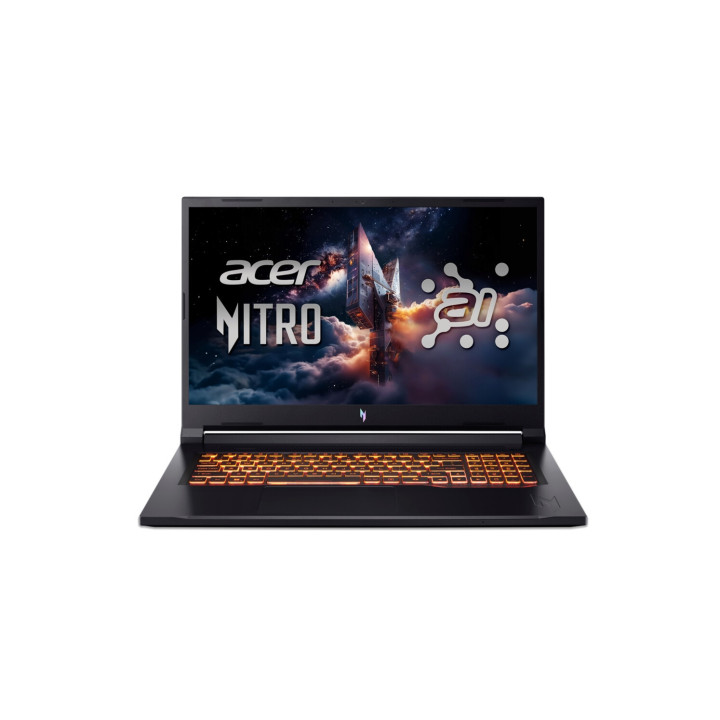 Лаптоп Acer Nitro V17 NG-ANV17-41-R14D, 17.3" FHD IPS 144Hz, AMD Ryzen 7 260, RTX 4050 6GB, 16GB DDR5, 1024GB SSD, Windows 11 Ho