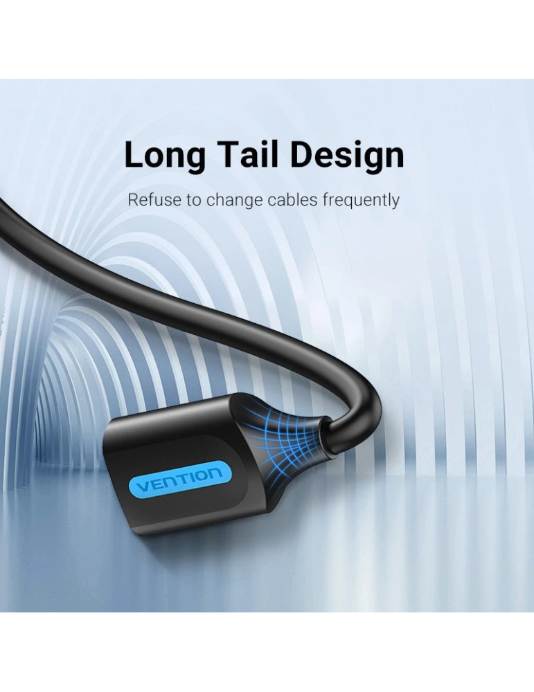 Кабел Vention USB 3.0 Type A, 0.5m, Екраниран, 5Gb/s, Черен - CBHBD - 13