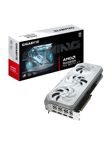 Видео карта GIGABYTE RADEON RX 9070 XT GAMING OC ICE, 16GB GDDR6 20Gbps - GV-R907XGAMINGOCICE-16GD - 1