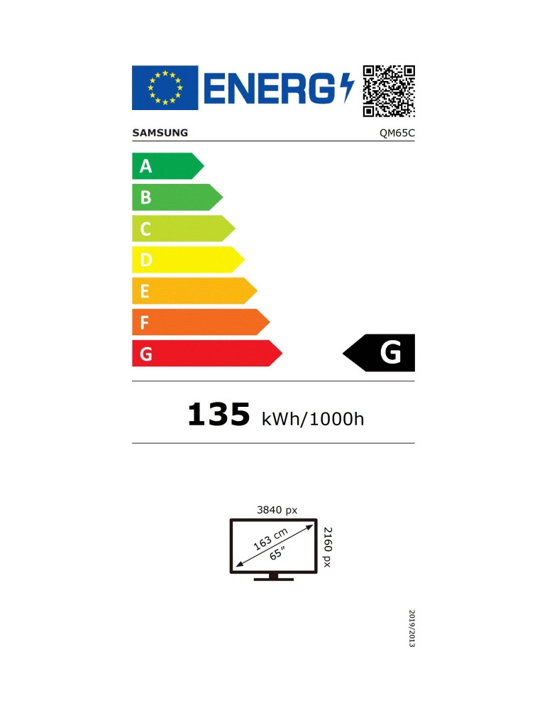 Широкоформатен дисплей Samsung QM65C, 65" 4K UHD VA, 500cd/m2, 8ms - LH65QMCEBGCXEN - 5