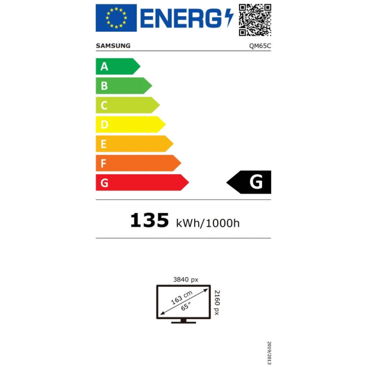 Широкоформатен дисплей Samsung QM65C, 65" 4K UHD VA, 500cd/m2, 8ms - LH65QMCEBGCXEN - 5