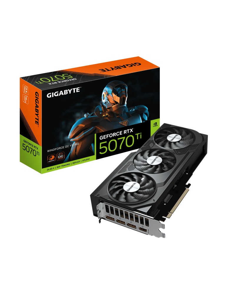Видео карта GIGABYTE RTX 5070 TI WINDFORCE OC V2, 16GB GDDR7 28Gbps - GV-N507TWF3OCV2-16GD - 1