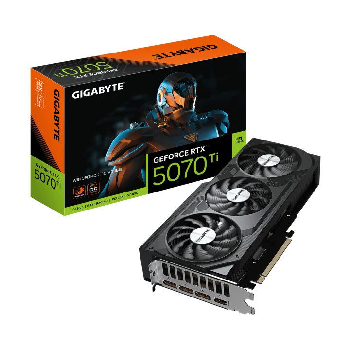 Видео карта GIGABYTE RTX 5070 TI WINDFORCE OC V2, 16GB GDDR7 28Gbps - GV-N507TWF3OCV2-16GD - 1