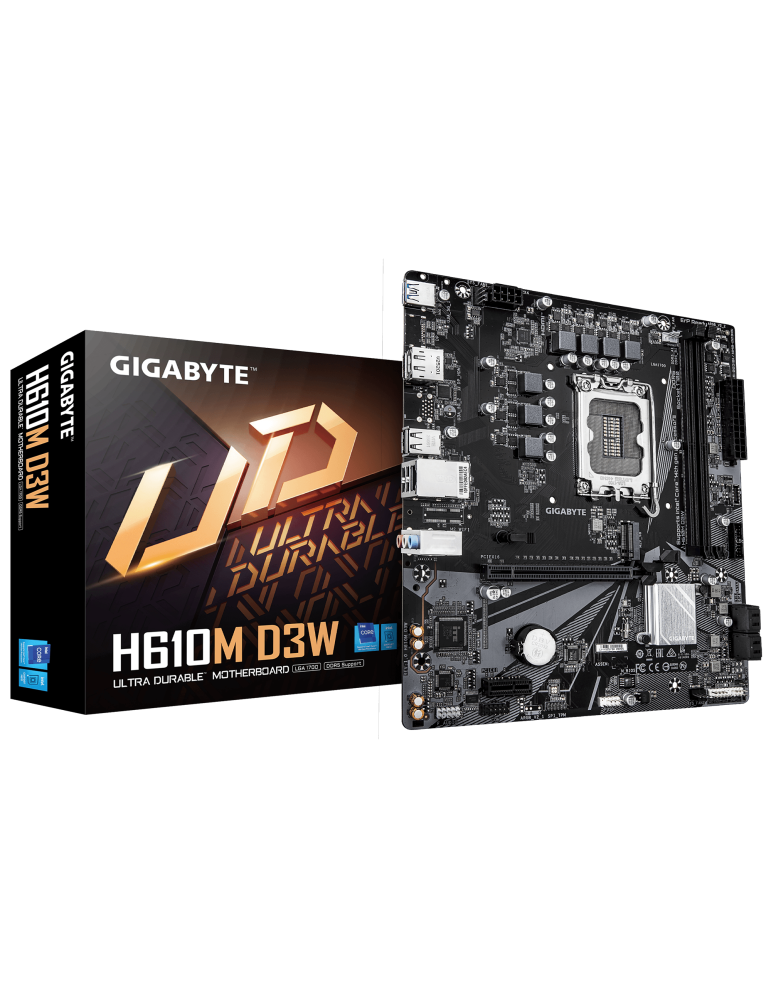 Дънна платка GIGABYTE H610M D3W, Intel H610, DDR5, Micro ATX - 1