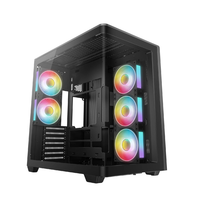 Кутия за компютър DeepCool CG590U 5F, Middle Tower, ATX, 5x ARGB вентилатори, Tempered Glass - R-CG590U-BKAGA5-G - 1