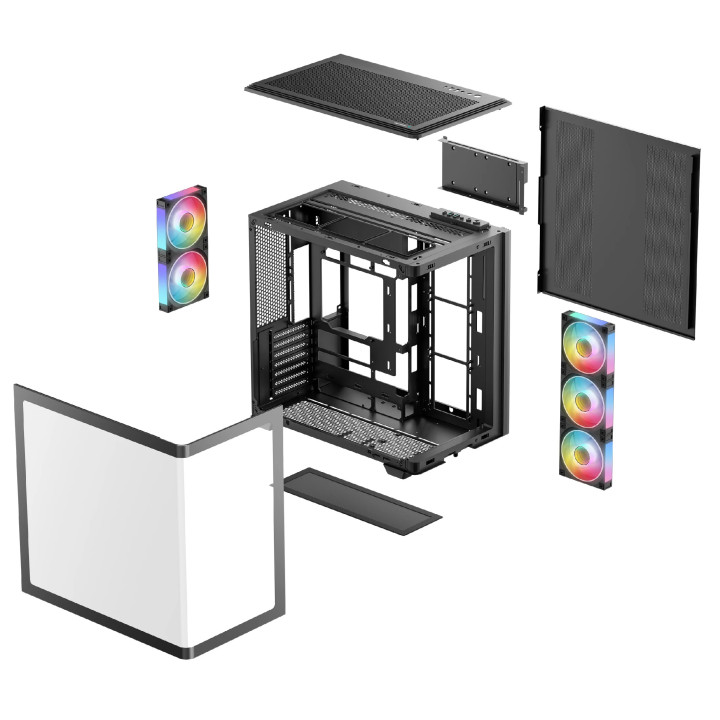 Кутия за компютър DeepCool CG590U 5F, Middle Tower, ATX, 5x ARGB вентилатори, Tempered Glass - R-CG590U-BKAGA5-G - 8