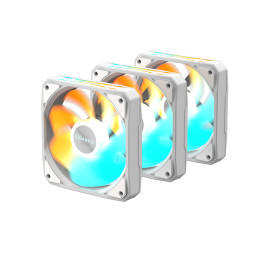 Комплект вентилатори GIGABYTE AORUS EZ CHAIN RVS FAN 120 ICE, 120x120x25mm, 500-2200 RPM, 4 PIN - GP-GBT EZRVSFAN1203 ICE - 1