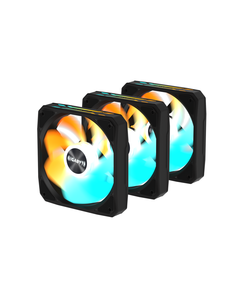 Комплект вентилатори GIGABYTE AORUS EZ CHAIN RVS FAN 120, 3x120mm ARGB 500-2200 RPM - GP-GBT EZRVSFAN1203 - 2