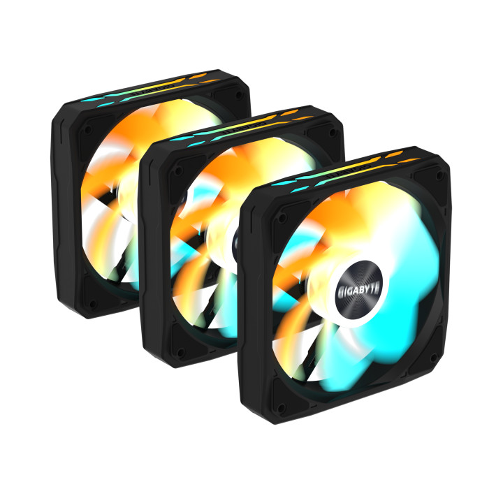 Комплект вентилатори GIGABYTE AORUS EZ CHAIN RVS FAN 120, 3x120mm ARGB 500-2200 RPM - GP-GBT EZRVSFAN1203 - 3
