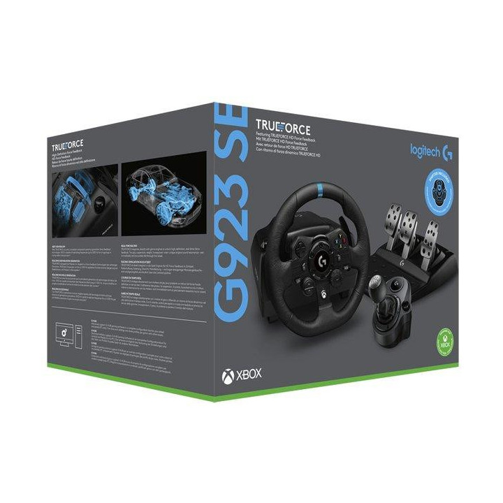 Геймърски волан LOGITECH G923 SE, със скоростен лост, черен, с кабел, USB, съвместим PC/Xbox - 991-000532 - 8