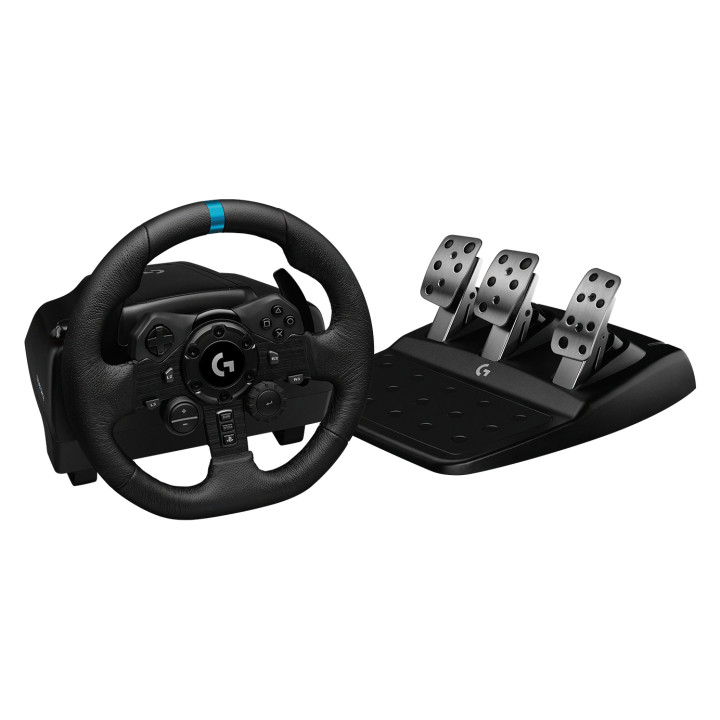Геймърски волан LOGITECH G923, със скоростен лост, за PS4/PS5/PC, с кабел, USB, черен - 991-000531 - 2