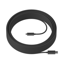 USB кабел Logitech, USB-A към USB-C 10m черен - 939-001487 - 1