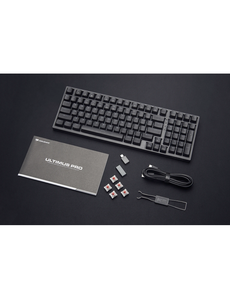 Bluetooth механична нископрофилна геймърска клавиатура COUGAR Ultimus Pro, Черна - CGR-NM1MB-ULP - 4