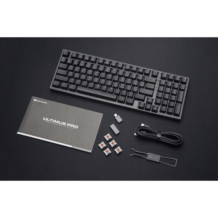 Bluetooth механична нископрофилна геймърска клавиатура COUGAR Ultimus Pro, Черна - CGR-NM1MB-ULP - 4