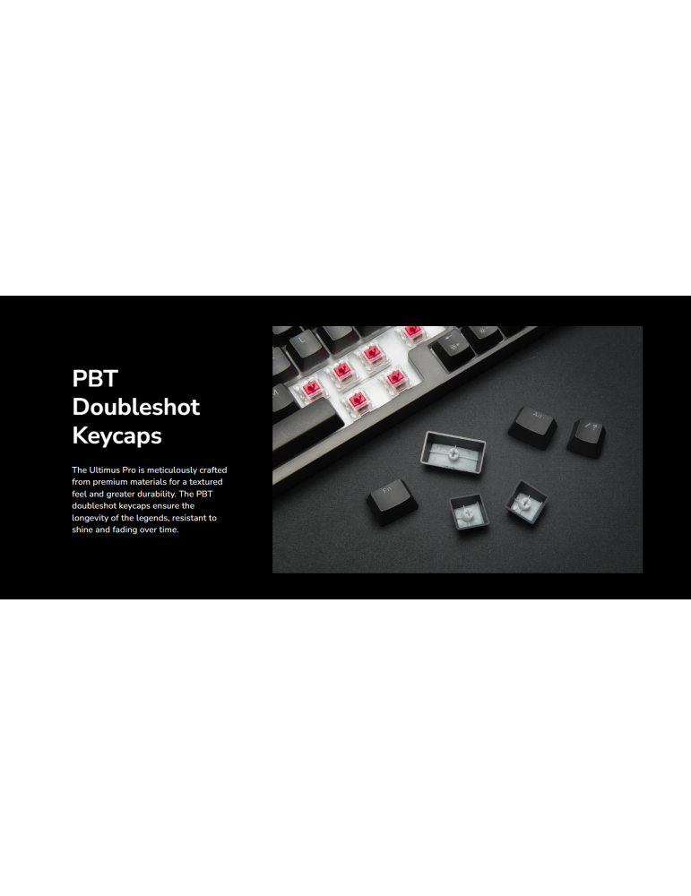 Bluetooth механична нископрофилна геймърска клавиатура COUGAR Ultimus Pro, Черна - CGR-NM1MB-ULP - 5