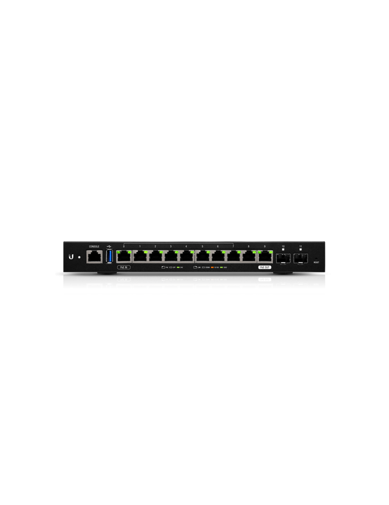 Мрежов рутер Ubiquiti EdgeRouter 12 ER-12, 12x Gigabit портове + 2x SFP, 4-ядрен MIPS64 1GHz, VPN IPSec, Desktop - 2