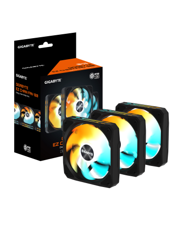 Комплект вентилатори GIGABYTE AORUS EZ CHAIN FAN 120, 120x120x25mm ARGB 3-Pack - GP-GBT EZFAN1203 - 1