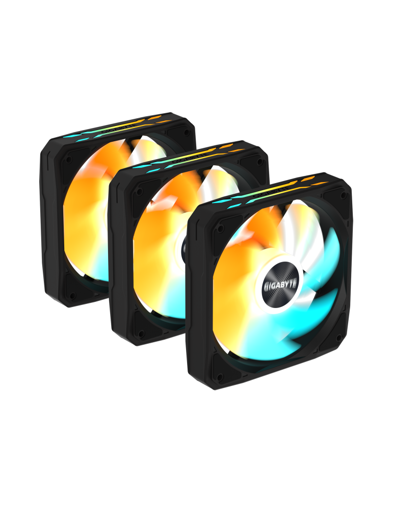 Комплект вентилатори GIGABYTE AORUS EZ CHAIN FAN 120, 120x120x25mm ARGB 3-Pack - GP-GBT EZFAN1203 - 3