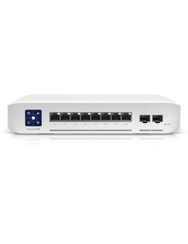 Мрежов комутатор Ubiquiti USW Enterprise 8 PoE, 8x 2.5G LAN портове, PoE+ захранване, 1U Rackmount - USW-Enterprise-8-PoE - 1