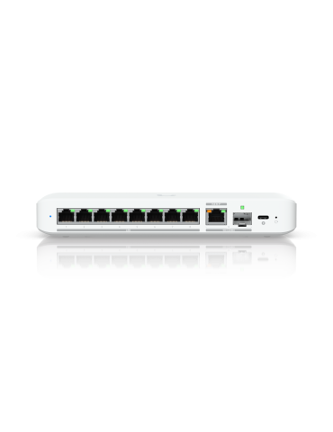 Мрежов комутатор Ubiquiti UniFi Switch Flex 8 2.5G, 8-портов Gigabit, 2.5G/1G/100M/10M, Пасивно охлаждане - USW-FLEX-2.5G-8 - 1