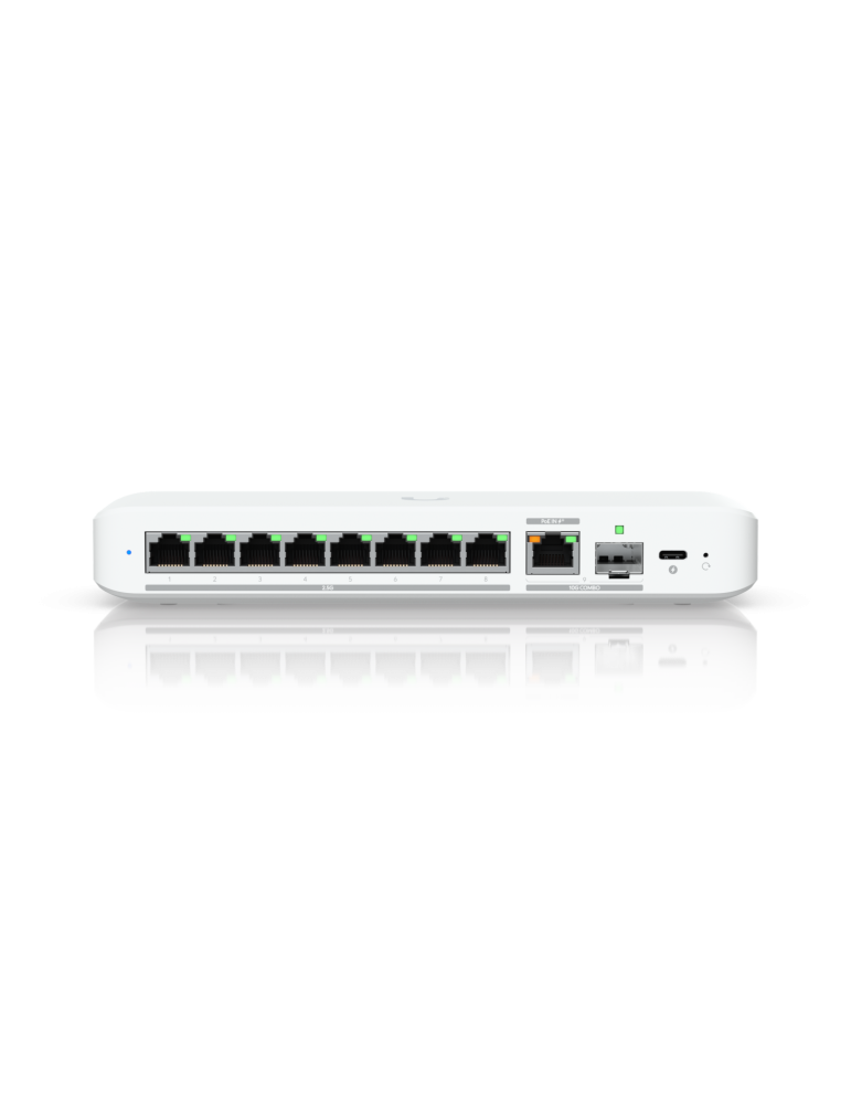 Мрежов комутатор Ubiquiti UniFi Switch Flex 8 2.5G, 8-портов Gigabit, 2.5G/1G/100M/10M, Пасивно охлаждане - USW-FLEX-2.5G-8 - 1