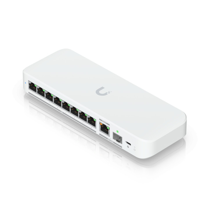 Мрежов комутатор Ubiquiti UniFi Switch Flex 8 2.5G, 8-портов Gigabit, 2.5G/1G/100M/10M, Пасивно охлаждане - USW-FLEX-2.5G-8 - 4