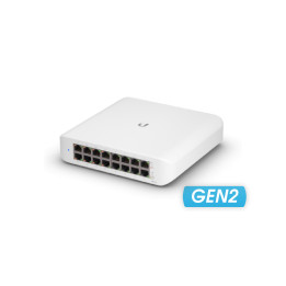 Мрежов комутатор Ubiquiti UniFi Switch Lite USW-Lite-16-PoE Gen2, 16 порта Gigabit PoE, 16 Gbps - 1