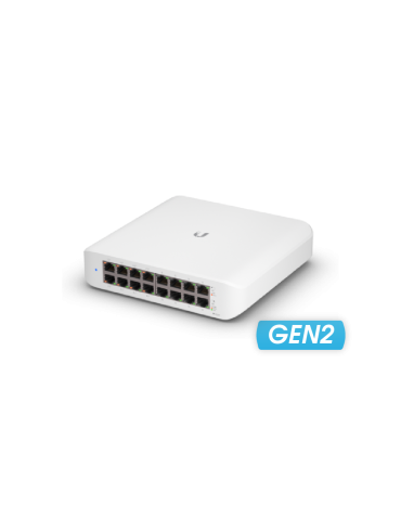 Мрежов комутатор Ubiquiti UniFi Switch Lite USW-Lite-16-PoE Gen2, 16 порта Gigabit PoE, 16 Gbps