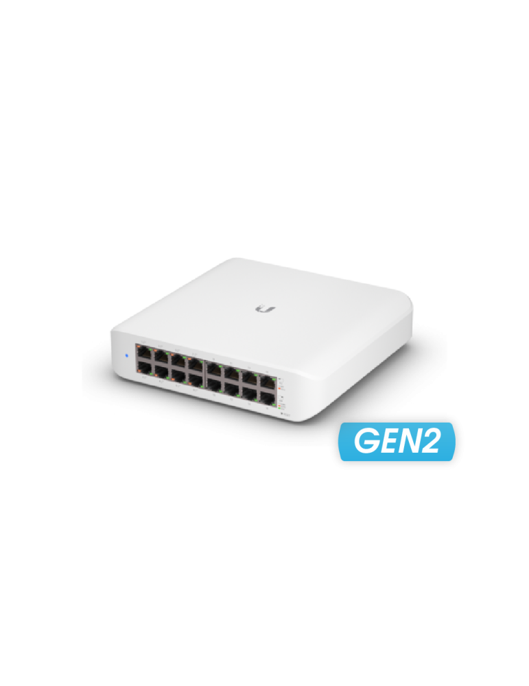 Мрежов комутатор Ubiquiti UniFi Switch Lite USW-Lite-16-PoE Gen2, 16 порта Gigabit PoE, 16 Gbps - 1