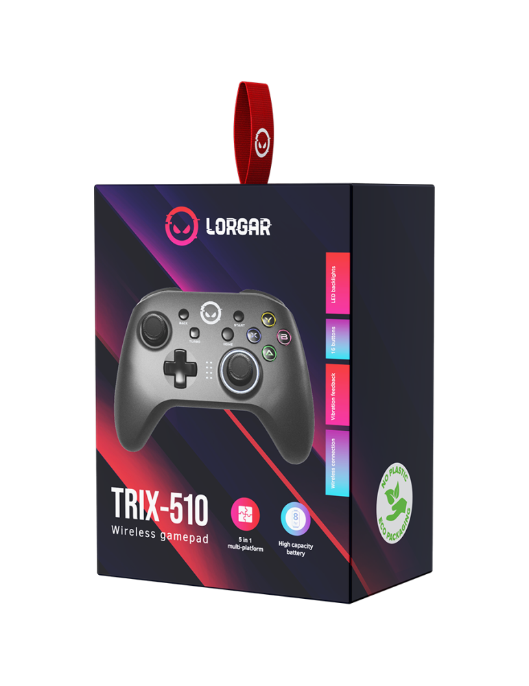 Безжичен геймпад LORGAR TRIX-510, Черна - LRG-GP510 - 5