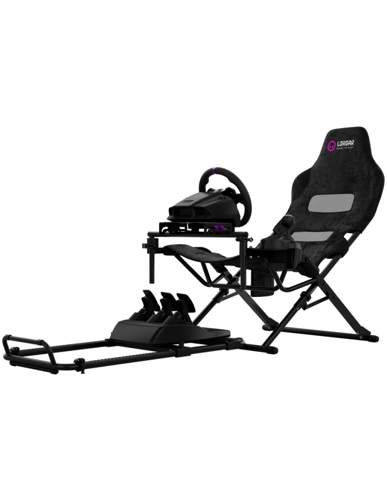 Геймърски стол Sim Racing Cockpit LORGAR FLEX RAF1, Сгъваем, 150x72x113 см, с поддръжка на direct drive волани и монтажи за shif