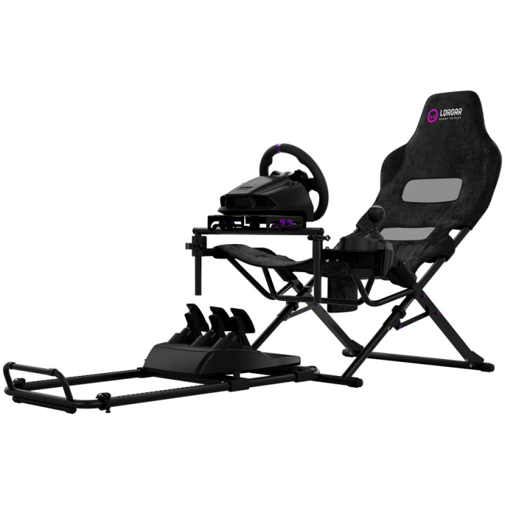 Геймърски стол Sim Racing Cockpit LORGAR FLEX RAF1, Сгъваем, 150x72x113 см, с поддръжка на direct drive волани и монтажи за shif
