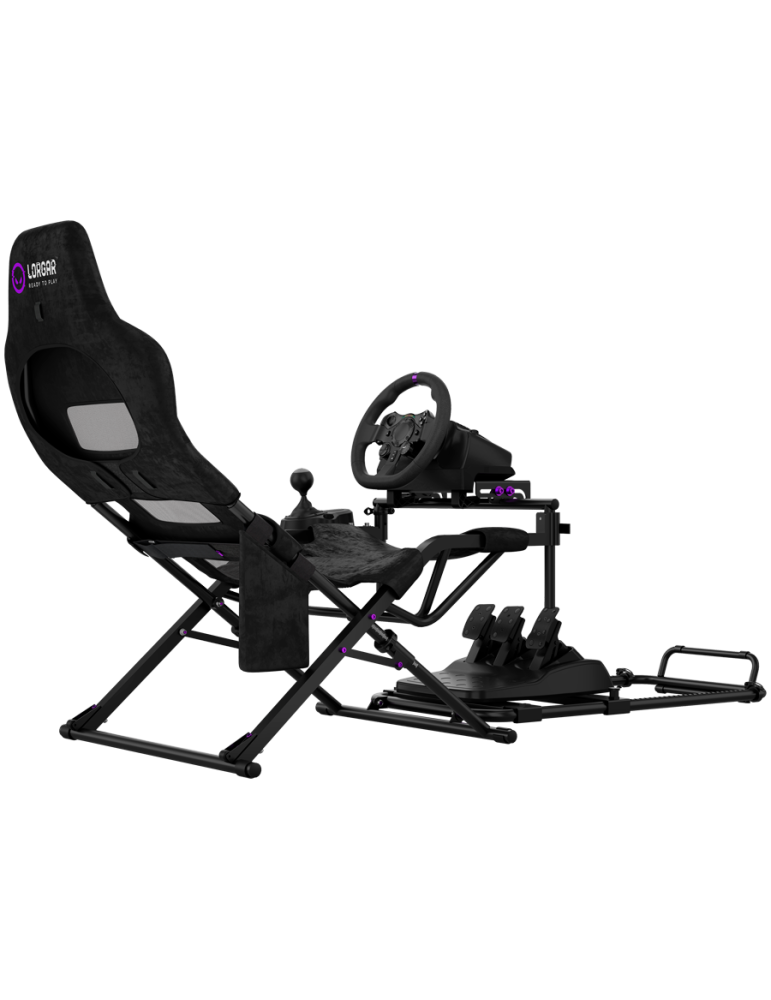 Геймърски стол Sim Racing Cockpit LORGAR FLEX RAF1, Сгъваем, 150x72x113 см, с поддръжка на direct drive волани и монтажи за shif
