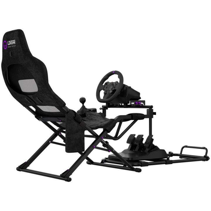 Геймърски стол Sim Racing Cockpit LORGAR FLEX RAF1, Сгъваем, 150x72x113 см, с поддръжка на direct drive волани и монтажи за shif