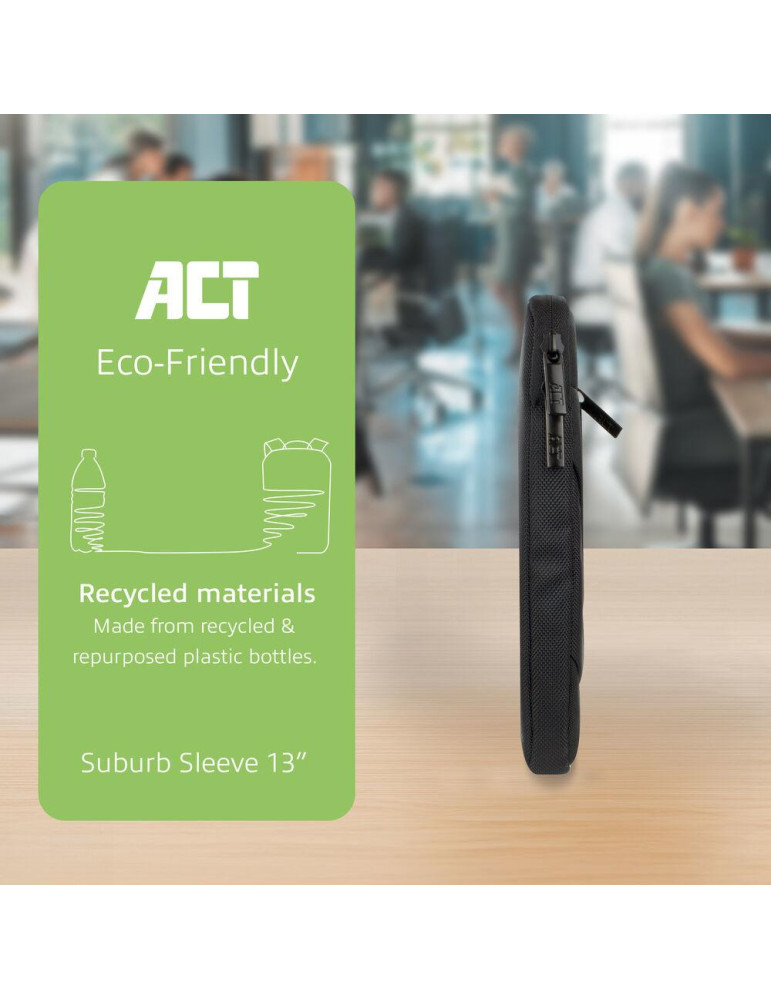Калъф за лаптоп ACT Suburb, 13.3 inch, Полиестер, Цип - AC8575 - 5