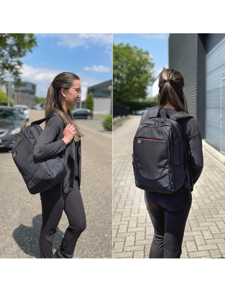 Раница за лаптоп ACT Suburb, 15.6", 18.5L, Черна - AC8565 - 4