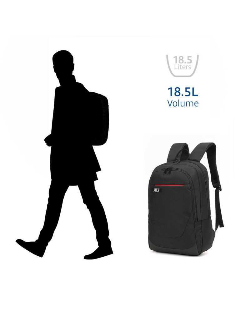 Раница за лаптоп ACT Suburb, 15.6", 18.5L, Черна - AC8565 - 6