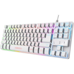 Геймърска механична клавиатура TRUST GXT833 Thado TKL, White, RGB подсветка, USB-A 2.0 - 25894 - 1