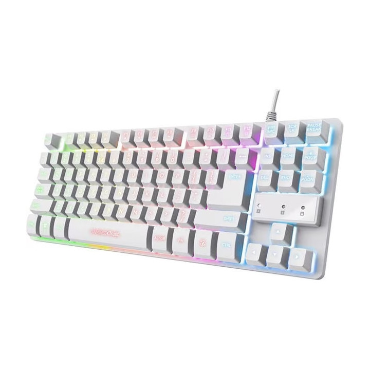 Геймърска механична клавиатура TRUST GXT833 Thado TKL, White, RGB подсветка, USB-A 2.0 - 25894 - 1