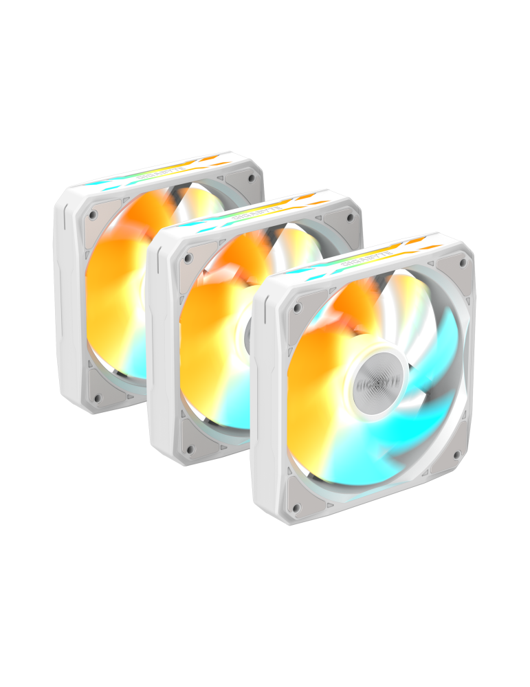 Комплект вентилатори GIGABYTE AORUS EZ CHAIN FAN 120 ICE, 120x120x25mm, 500-2200 RPM, 4 PIN - GP-GBT EZFAN1203 ICE - 3