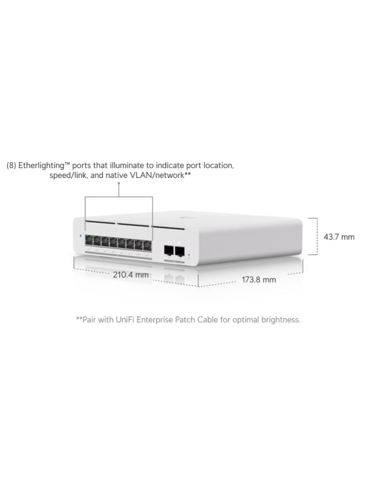 Комутатор Ubiquiti UniFi Switch Pro-XG-8-PoE, 8x 10G PoE++ портове, 200 Gbps - USW-Pro-XG-8-PoE - 5