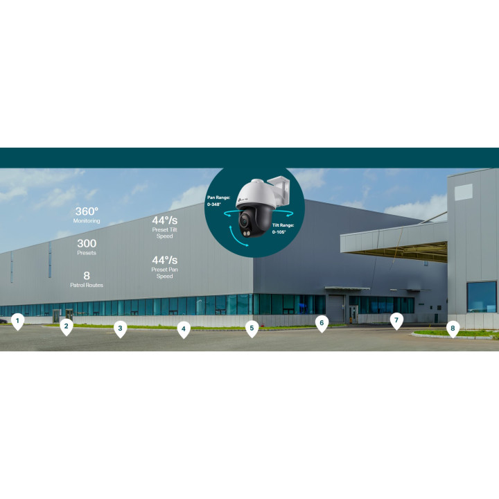 Мрежова камера TP-Link VIGI C540S, 4MP, панорамна, жична - VIGI C540S(4mm) - 7