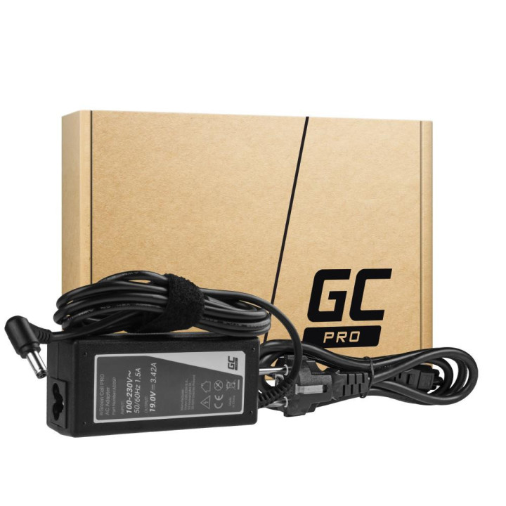 Захранване GREEN CELL PRO, 19V 3.42A 65W за Asus/Toshiba - GC-AD25P-TOSH-19V-3.42A - 1