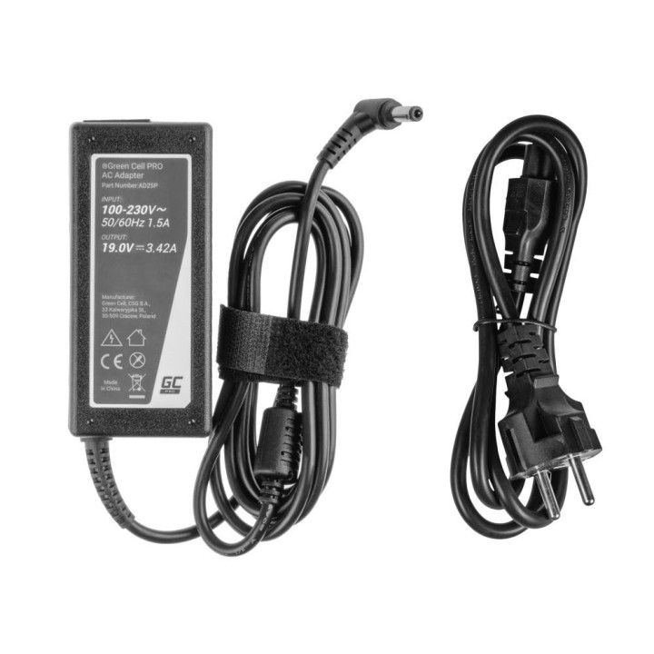 Захранване GREEN CELL PRO, 19V 3.42A 65W за Asus/Toshiba - GC-AD25P-TOSH-19V-3.42A - 3