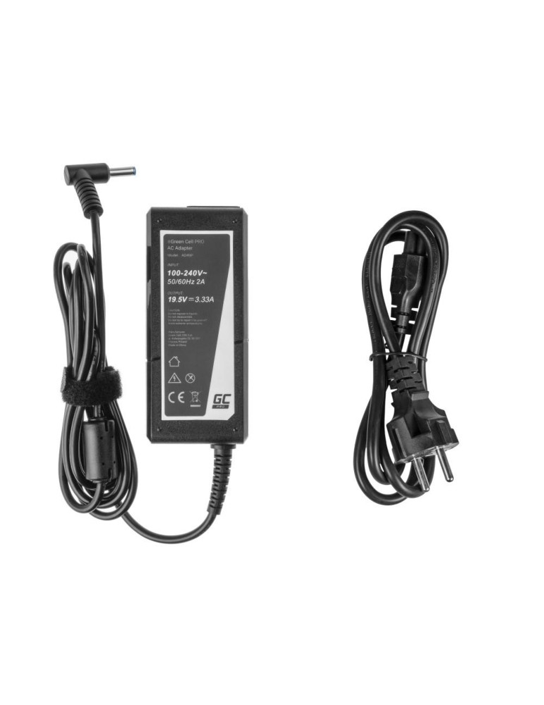 Зарядно устройство Green Cell за HP лаптопи , 19.5V 3.33A 65W за HP - GC-AD49P-HP-19V-3.33A - 3