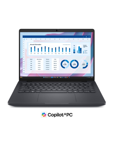 Лаптоп Dell Pro Max 14 MC14255, 14" QHD+ 300 nits, AMD Ryzen AI 9 HX PRO 370, 32GB LPDDR5X 8000MT/s, 1TB SSD, Windows 11 Pro - B